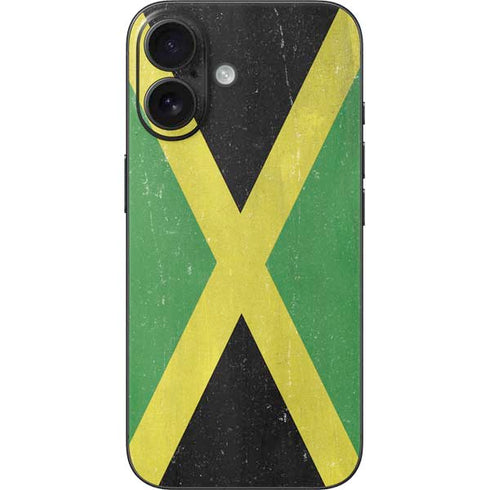 Jamaica Flag Distressed iPhone 16 Skin